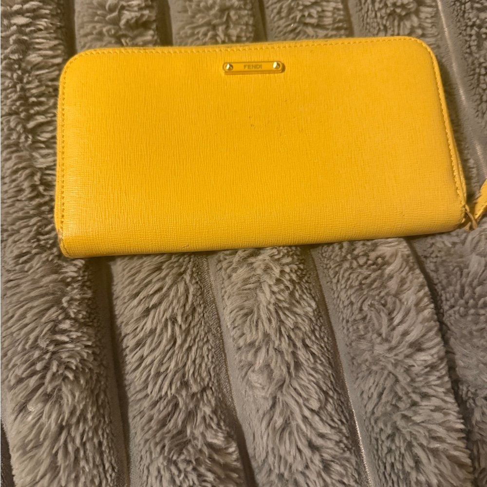Fendi Vibrant Yellow Zip Wallet